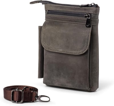 Leren Heuptas voor Heren, Ideaal voor Wandelen, Smartphone en Geld, Compacte Crossbody Tas voor Reizen
