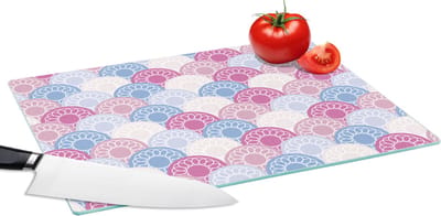 Glazen Snijplank - 39x28 - Cirkel - Patroon - Roze - Snijplanken Glas