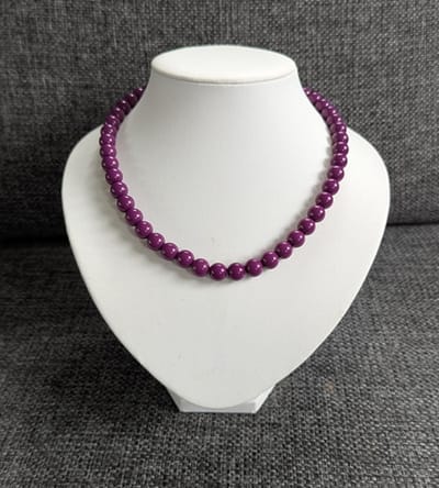 SWAN - halsketting - kralenketting - statement ketting - necklace - Milaan - kleine kralen - acryl - 10mm - aubergine - paars