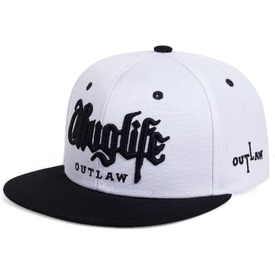 Nouveau Chapeau Thug Life à Bord Plat pour Enfants Chapeau Hip Hop Street pour Hommes Chapeau de Soleil Réglable pour Activités Extérieures Vélo Pêche Casquette de Baseball white