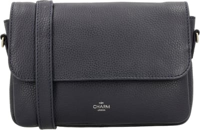 Charm London Washington Schoudertas - Crossbody - Leer - Ritsvakken - Leren Dames Tas - Blauw
