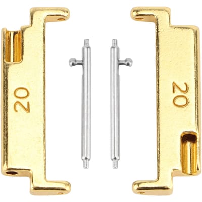 1 Paar Metalen Horlogeband Adapter 20 Naar 22mm Horlogeband Verbindingsadapter met Veerstiften Goud A goud