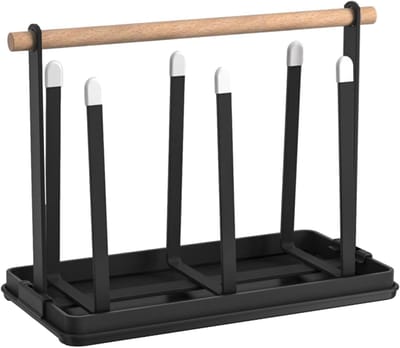 Flessen Afdruiprek - Drinkglazen Houder - Keuken Organizer - Met Lekbak - 24x188x148cm - Zwart Wit