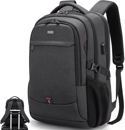 HAUSS SPOLE Rugzak-Laptoptas-USB Oplaadpoort-Reizen Werk School-Waterdicht Ademend-47x33x20cm-Polyester-Zwart