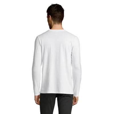 SOLS Heren Imperial Katoenen T-shirt met lange mouwen (Wit)
