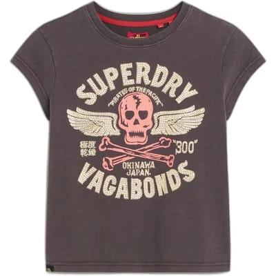 T-shirt Korte Mouw Superdry T-shirt à mancherons orné d'affiches