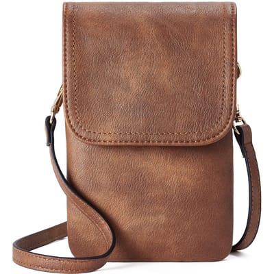 Kleine Designer Crossbody Tassen voor Dames | Telefoon Tas Portemonnee Handtas Verstelbare Riem Moederdag Cadeau bruin