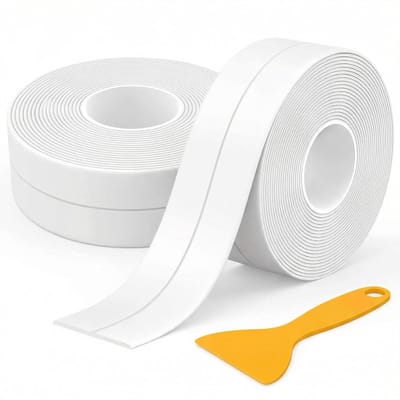 Dailygoods- Afdichtingstape Waterdicht - 2 Rollen - PVC Afdichtingsstrips - Sanitairstrip - Afdichtband - Duurzaam Materiaal - Afdichtingsstrip