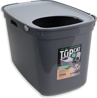 Moderna Top Cat Cool Grey Kattenbak - Kattentoilet - 59x39x38.3 cm Donkergrijs Lichtgrijs