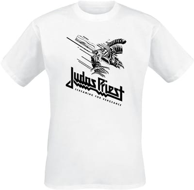 Screaming For Vengeance T-shirt - Wit Katoenen T-shirt voor Muziekliefhebbers
