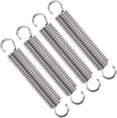 Trekveren Set - Verlengveren Dubbele Haak - Bevestigen en Spannen - Roestvrij Staal 304 - 70 mm 4 Stuks - Zilverkleurig