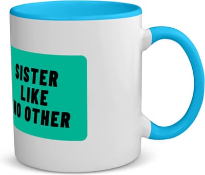 Akyol - sister like no other koffiemok - theemok - blauw - Zus - geweldige zus - niemand anders - verjaardag - cadeau - kado - bedankje - geschenk - 350 ML inhoud