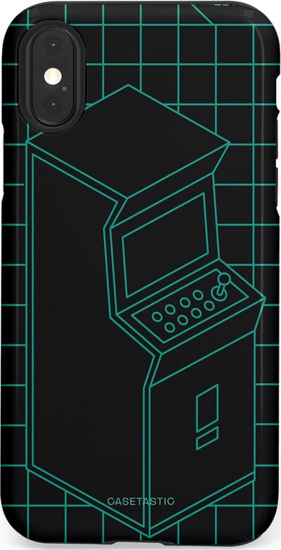 Casetastic Hoesje Geschikt voor Apple iPhone X/Xs - Stijlvolle Beschermende Duo-layer Case - Retro joystick