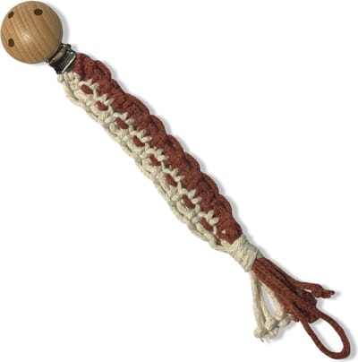 Speenkoord 'Cookie' - Wit en Bordeaux Rood - Katoenkoord - Handgemaakt in ons Macramé Atelier - Prijs per Stuk - Inclusief Verzendkosten