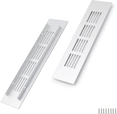 Inovra- Ventilatierooster Aluminium 200x50mm - 2 Stuks - Efficiënte Ventilatie - Onderhoudsvriendelijk - Eenvoudige Montage - Robuust en Corrosiebestendig - Ontluchtingsrooster