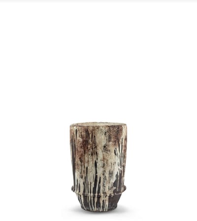 Serax Bloempot-Plantenbak Dune Kelly Wearstler Wit-Donker Bruin D 18 cm H 26 cm