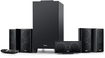 Teufel CONSONO 35 Concept - 5.1 surround sound-systeem, AV-receiver, Bluetooth, Dolby Audio, USB-C-geluidskaart, HDMI ARC CEC, voor games, films en muziek - zwart