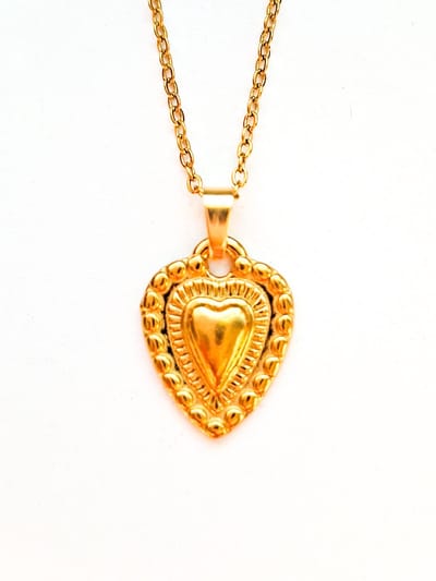 Hartjes ketting van stainless steel, liefde, bruiloft, bruidssieraden, trouwen, valentijn, cadeau, stainless steel, waterproof, hart, bedelketting, bohemian, boho