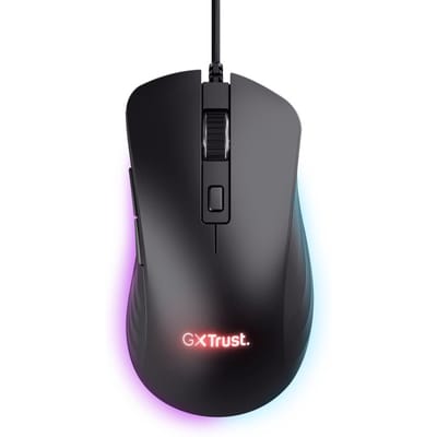 Trust GXT924 YBAR+ Gaming-muis Kabelgebonden Optisch Zwart 6 Toetsen 25600 dpi Verlicht
