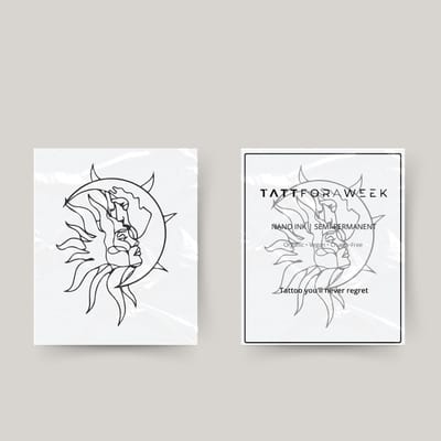 Tijdelijke tattoo mens, zon en de maan | Neptattoo volwassenen | Tijdelijke tattoo voor volwassenen | Temporary tattoo | Plaktattoos voor volwassenen | Neptattoos | Probeer zorgeloos een tattoo | tattforaweek