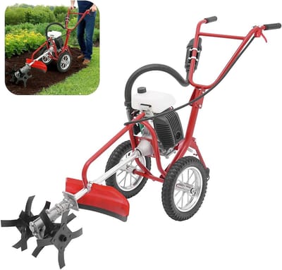 Tuinfrees Motor - Grondbewerking - Bodem Voorbereiden - Vier-takt Benzinemotor - 44 cm Werkbreedte - Rood Zwart