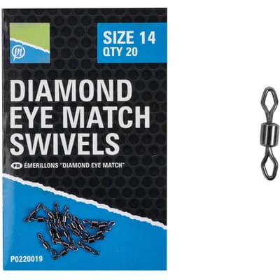 Draaikoppelingen Preston Diamond Eye Match taille 10 (x20)