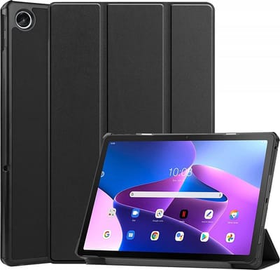 Tablet Hoes Geschikt voor Lenovo Tab M10 Plus Gen 3 | Book Case met Standaard | Kunstlederen Beschermhoes | Tri-fold | Zwart