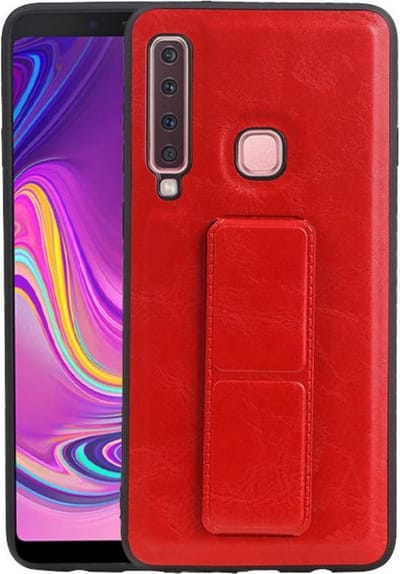 Grip Stand Hardcase Backcover - Telefoonhoesje - Achterkant Hoesje - Geschikt voor Samsung Galaxy A9 (2018) - Rood