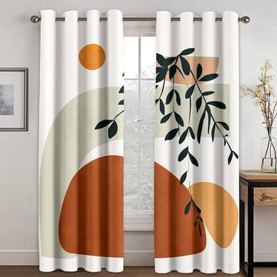 Nordic Abstract Eenvoudig Design Dunne 2 STUKS Gordijn Ins Eenvoud Meisjesslaapkamer Woonkamer Eetkamer Artistieke Decoratie Raamgordijnen W60H60(CM)x2pcs&Grommet Top white