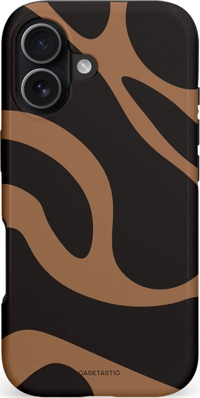 Casetastic hoesje geschikt voor Apple iPhone 17 - MagSafe - Dubbellaagse bescherming - Chocolade Golven - Fashion Case - Zwart Taupe