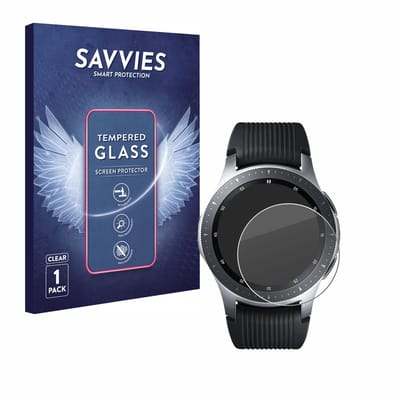 Savvies - Glas Screenprotector voor Samsung Galaxy Watch (46 mm) - Gehard Beschermglas 9H