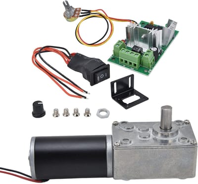 Krachtige 12V Gear Motor met PWM Driver Set, 20-400 RPM, Ideaal voor Robotica en DIY Projecten