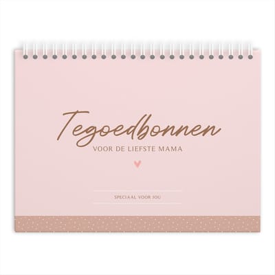 Fyllbooks - Tegoedbonnen Boekje Voor de Liefste Mama - 10 Tegoedbonnen - 3 Zelf Invullen - Invulboekje - Tegoedbon Cadeau Mama - Moederdag - Roze
