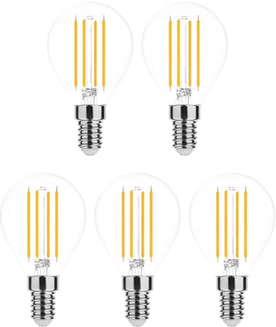 Modee E14 LED Lamp 4W - 470lm - 2700K - Warm Wit - LED Filament Globe Mini P45 - Vervangt 40W Halogeen Gloeilamp - 5 stuks