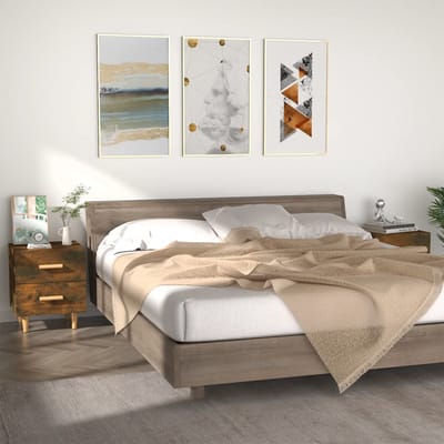 vidaXL - Nachtkastjes - 2 - st - 40x35x47,5 - cm - gerookt - eikenkleurig