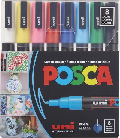 Set Acrylstiften in 8 Fijne Kleuren - PC-3M Versie 2
