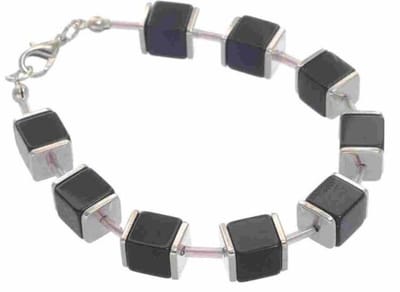 Behave - Armband blokjes zwart - minimalistische stijl dagelijks gebruik