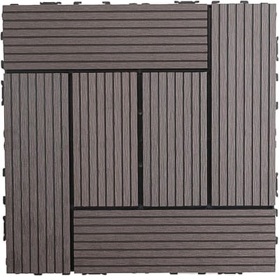 Vloertegels Buiten - Terrastegels Tuin - Vloer Vernieuwen - Duurzaam Kunststof - 30x30 cm - Chocoladebruin