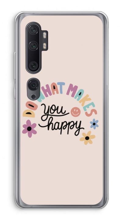 Case Company® - Hoesje geschikt voor Xiaomi Mi Note 10 hoesje - Happy days - Soft Cover Telefoonhoesje - Bescherming aan alle Kanten en Schermrand