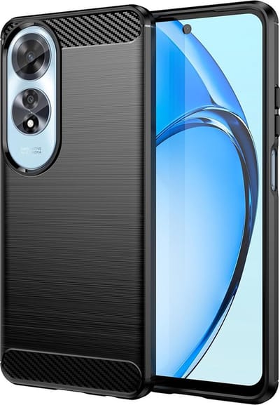Hoesje geschikt voor Oppo A60 4G - Techsuit Carbon Silicone Back Cover - Zwart