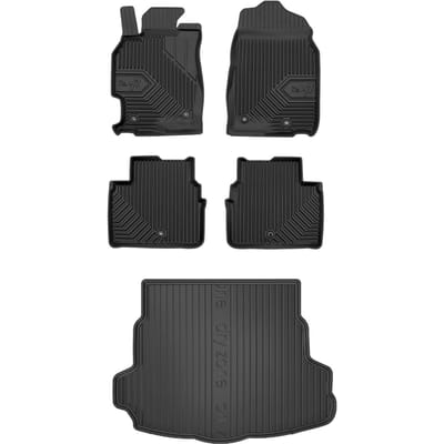 Frogum Line 77 - Automattenset + Kofferbakmat - Perfecte pasvorm - Geurloos TPE - Hoge beschermrand – Mazda 6 II Liftback
