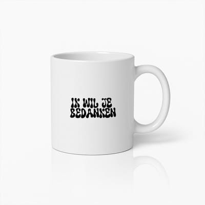 Ik Wil Je Bedanken" Bedankmok – Perfect Cadeau voor Waardering en Vriendelijke Momenten