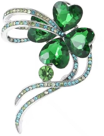 Actie4you® - Broche - Klavertje Vier – Speld - Groen - Kristal – 4x5CM - Groen