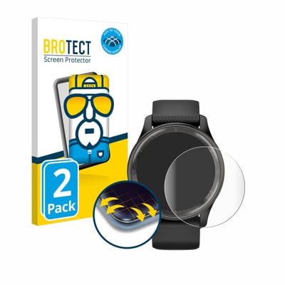 BROTECT - Screenprotector voor Garmin Vivomove Trend - Folie Beschermfolie transparant volledig dekking - 2 Stuks