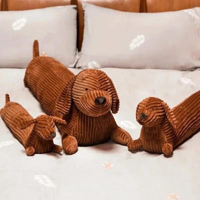Dachshund Pluche Lang Kussen Bruine Hond Lichaamskussen Dier Cartoon Lichaam Knuffelkussen Lange Kussens Gevuld Woondecoratie 50cm bruin