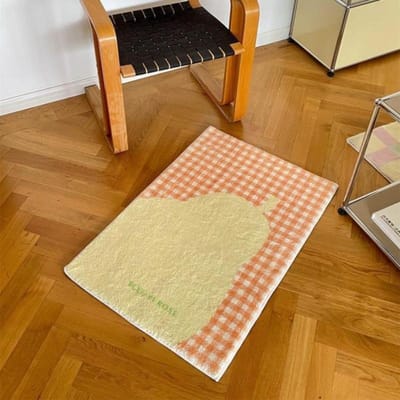 Style Ins Le Même Plaid à Carreaux pour Lit de Chambre à Coucher Tapis de Table Basse pour Salon Mignon Tapis de Chambre Tapis de Porte de Salle de Bain 60 * 90CM (crystal velvet hairless)