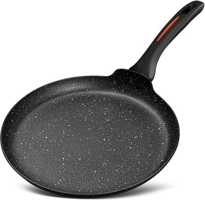 Royalty Line® FQN24 Pannenkoekpan Inductie - Ø 24 cm Pannenkoekenpan - Antiaanbaklaag - Pancake Pan Voor Alle Warmtebronnen - Flensjespan - Zwart