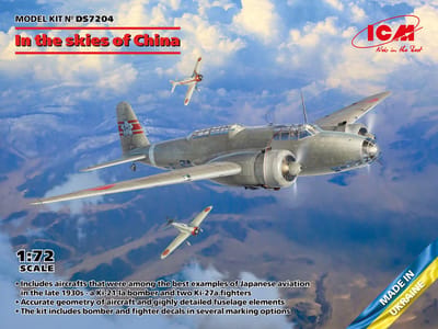 ICM Modelbouwpakket Vliegtuigen - DS7204 In the skies of China - Ki-21-Ia - Twee Кі-27 - 3 Vliegtuigen Plastic - 1:72 - Modelbouw