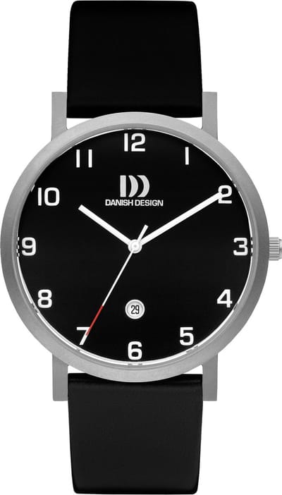Danish Design Rhône - Horloge Heren - Zwart/Grijs - Analoog - Leer - 40 mm - Quartz - Rond - Luxe