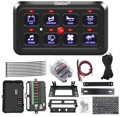 Universele Schakelpaneelkit met 8 Knoppen - 12V/24V, Automatisch Dimbaar, Waterdicht, Meerdere Kleuren